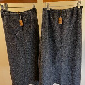 NWT CP Shades Women's Large Skirt Wool Maxi Gray Heather White Speck Heavyweight